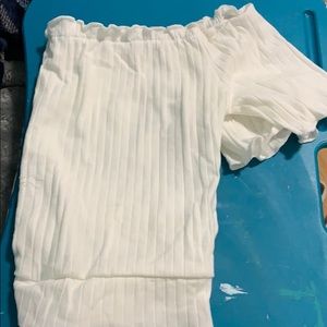 White off the shoulder crop top
